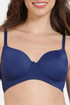 Zivame Beautiful Basics Padded Non Wired 3/4Th Coverage T-Shirt Bra - Blue Depth — thumbnail 5